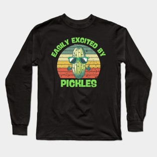 Funny Design Easily Excited By Pickles Long Sleeve T-Shirt